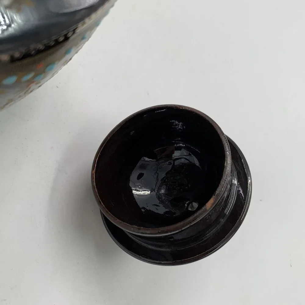 Vintage Estate Sale Teapot Black And Gold Design No 7 Made In England Award Win